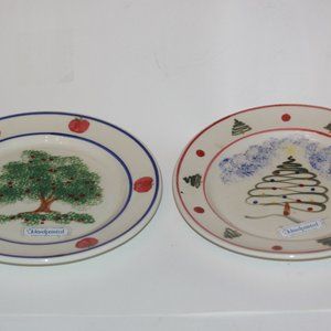 Emerson Creek Pottery Floral Plate Lot of 2 Dimension 7.5"  Hand Painted